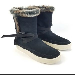 Toms vista black suede boots size 6 new